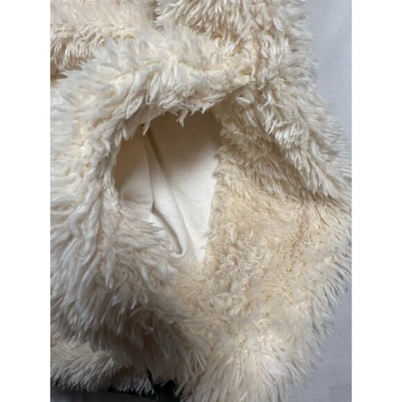 Vineyard Vines Teddy Fleece Snap Pullover Girls size L (14) Off White Pink Green - Picture 5 of 13